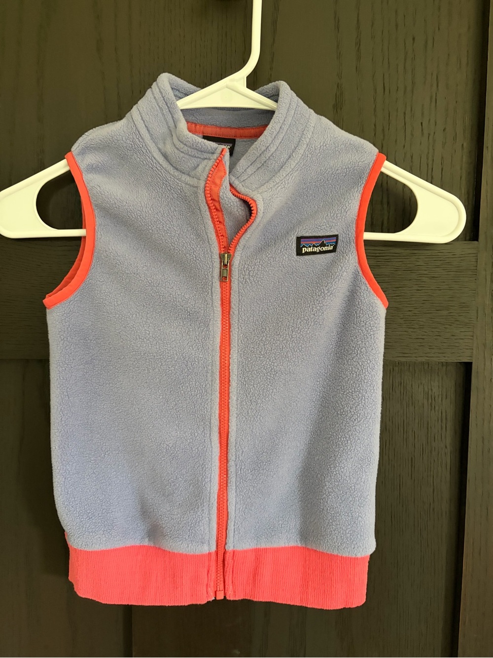 Patagonia Light purple Fleece Vest with Coral Trim!  Size 4T